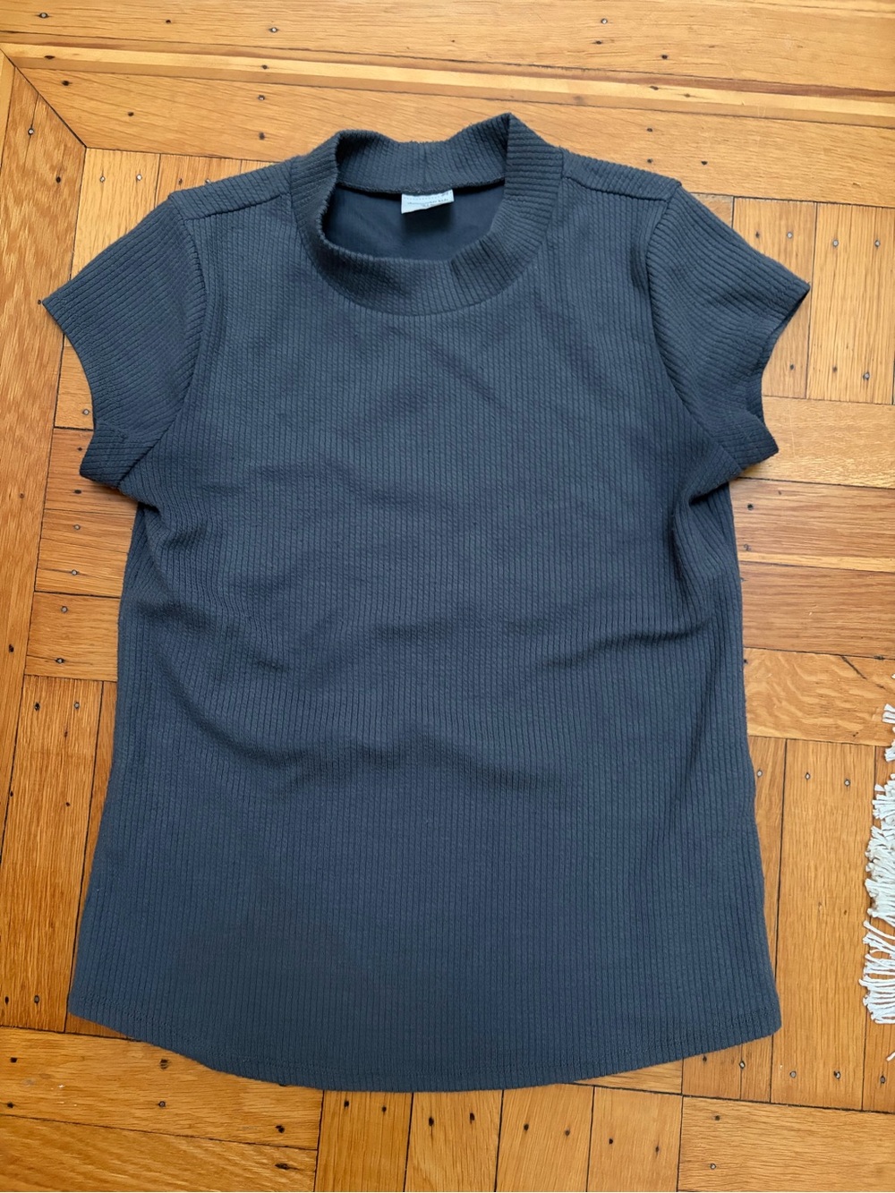 abercrombie kids Charcoal Ribbed Short Sleeve Crew Tee